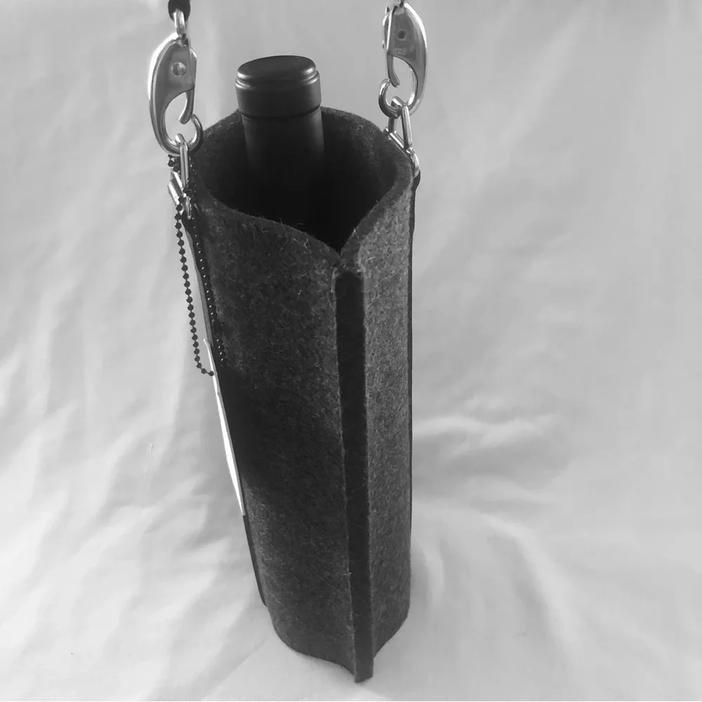 Graf Lantz Wine Bottle Bag Carrier Merino Wool USA Made